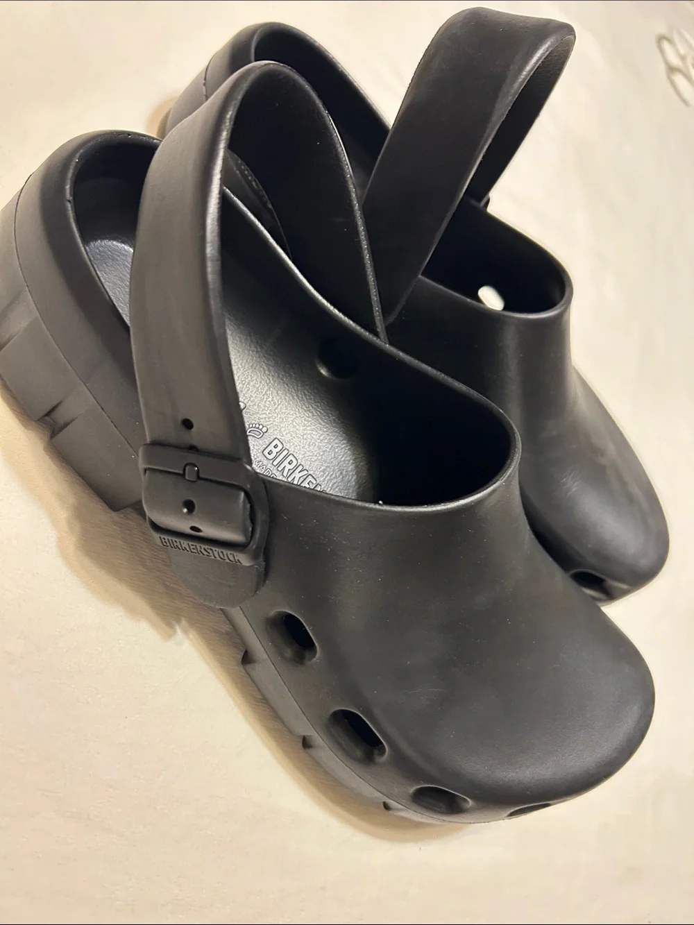Birkenstock Black EVA Slip-On Sandals with Heel Strap